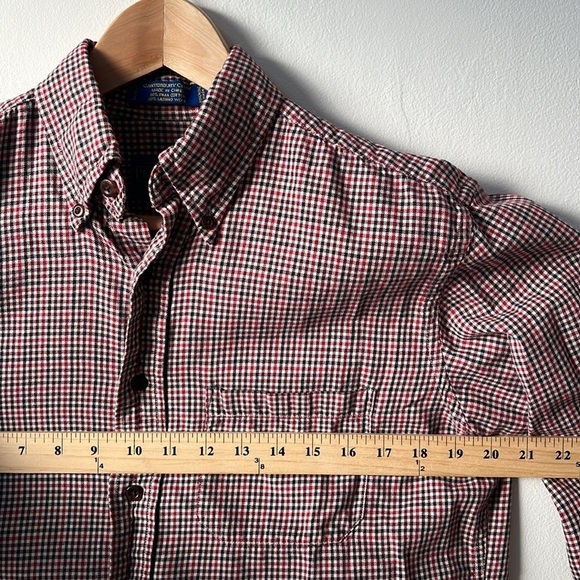 Pendleton Canterbury Cloth Flannel Shirt Pima Cotton Merino Wool Size Small - Picture 9 of 9